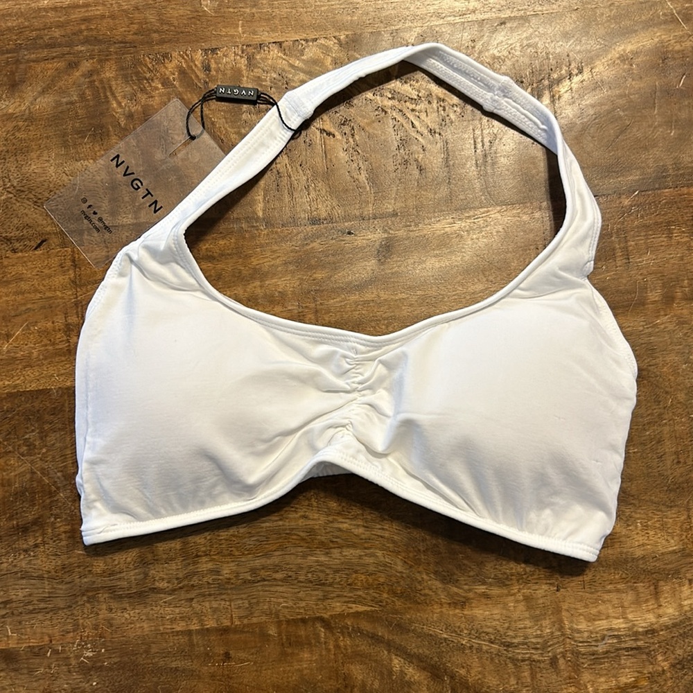 NEW NVGTN White Comeback Seamless Halter Bra